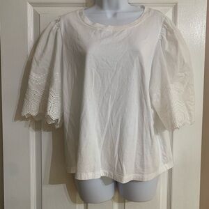 Banana Republic White Puff Sleeve Blouse